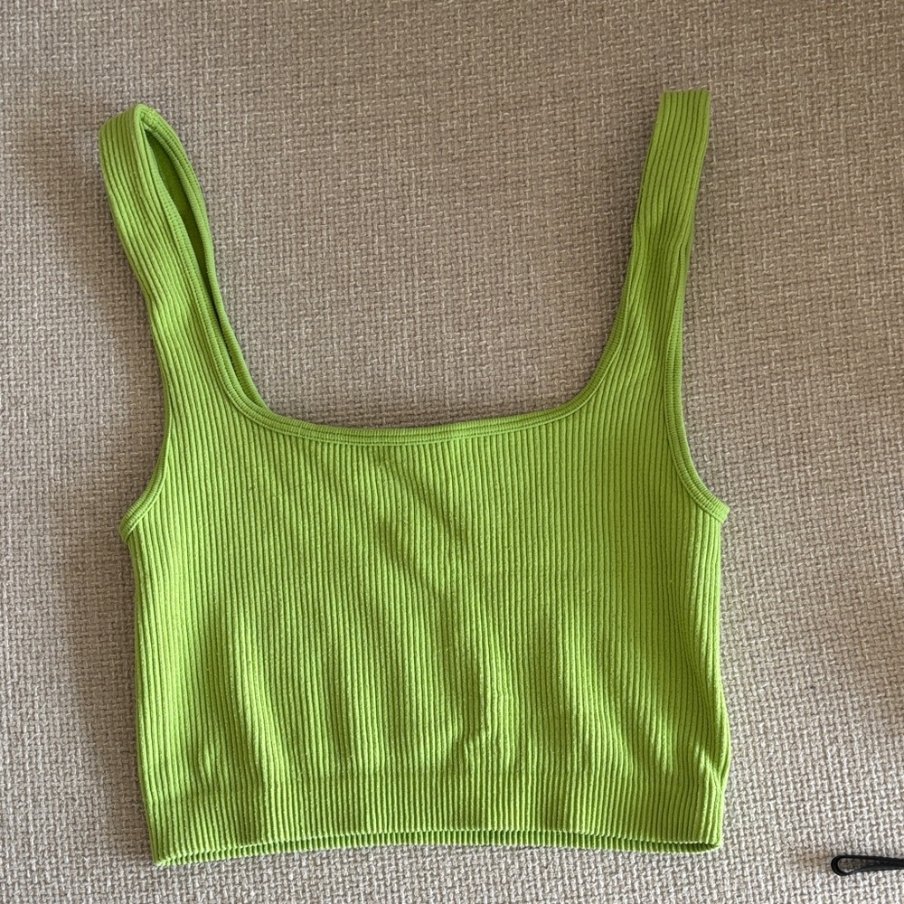 💚Zara Neon Green Ribbed Tank Top-XS